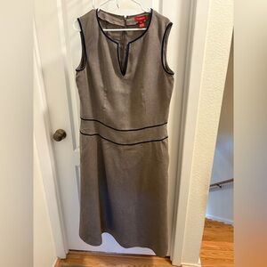 Sundance gray with navy blue trim Work Dress in size 16